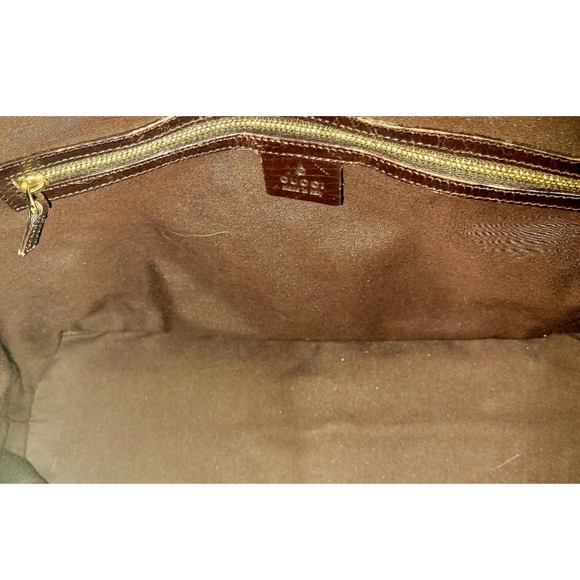 GUCCI Vintage Brown Canvas & Leather Horsbit Sherry Line Tote Bag - Picture 7 of 10